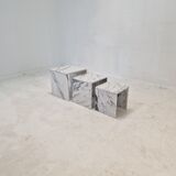 Set of 3 Italian Marble Nesting Tables, 1980s