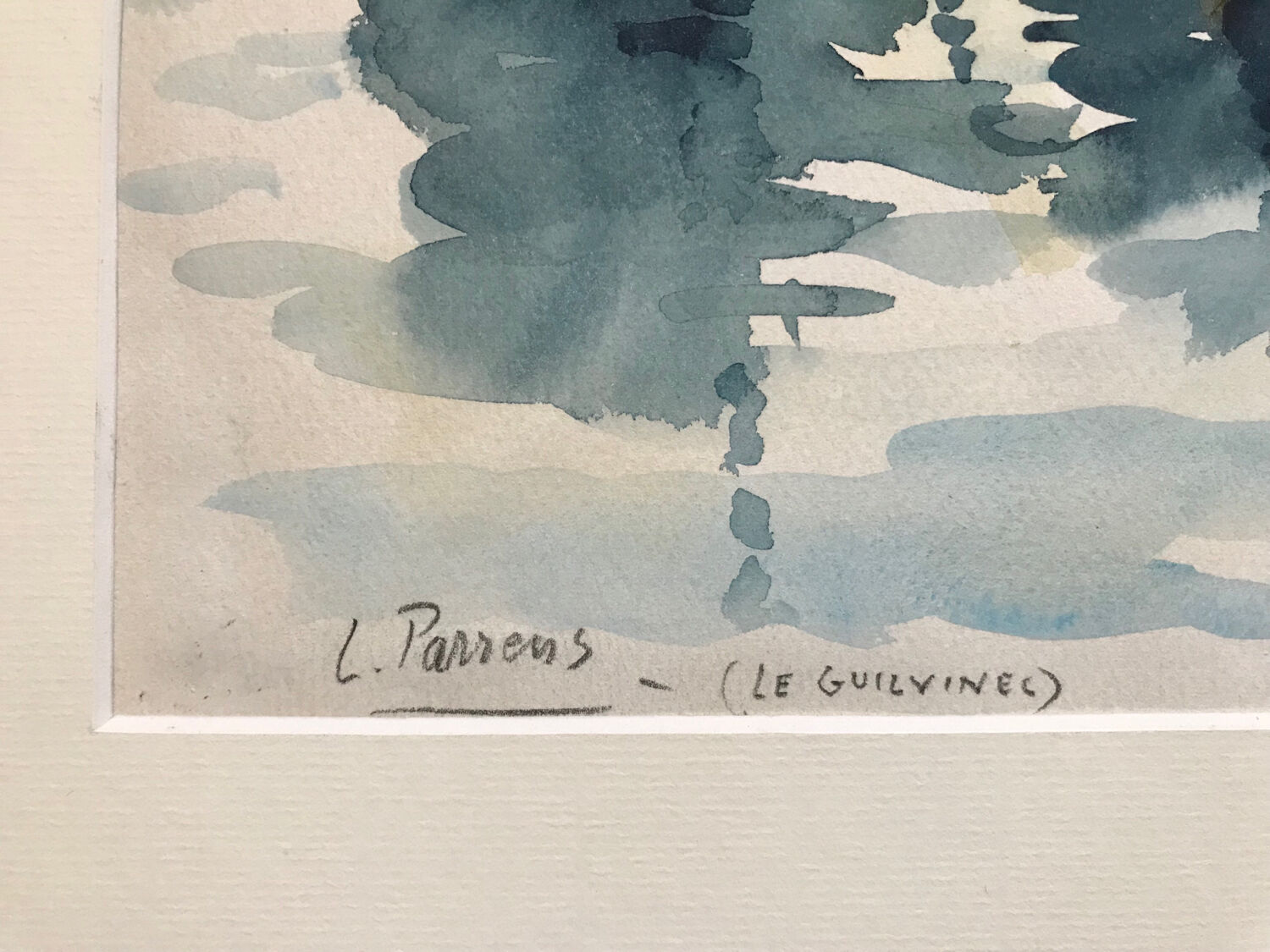 Watercolor by Louis PARRENS (1904-1993). Le Guilvinec
