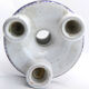 Triple candle holder in Biot earthenware with blue flower patterns
