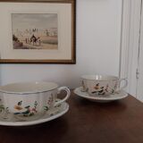 Paire de tasses à thé Gien Oiseaux de Paradis