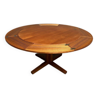 Scandinavian flip flap lotus table by drylund in teak 1960