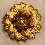 Applique fleur en métal doré à la feuille