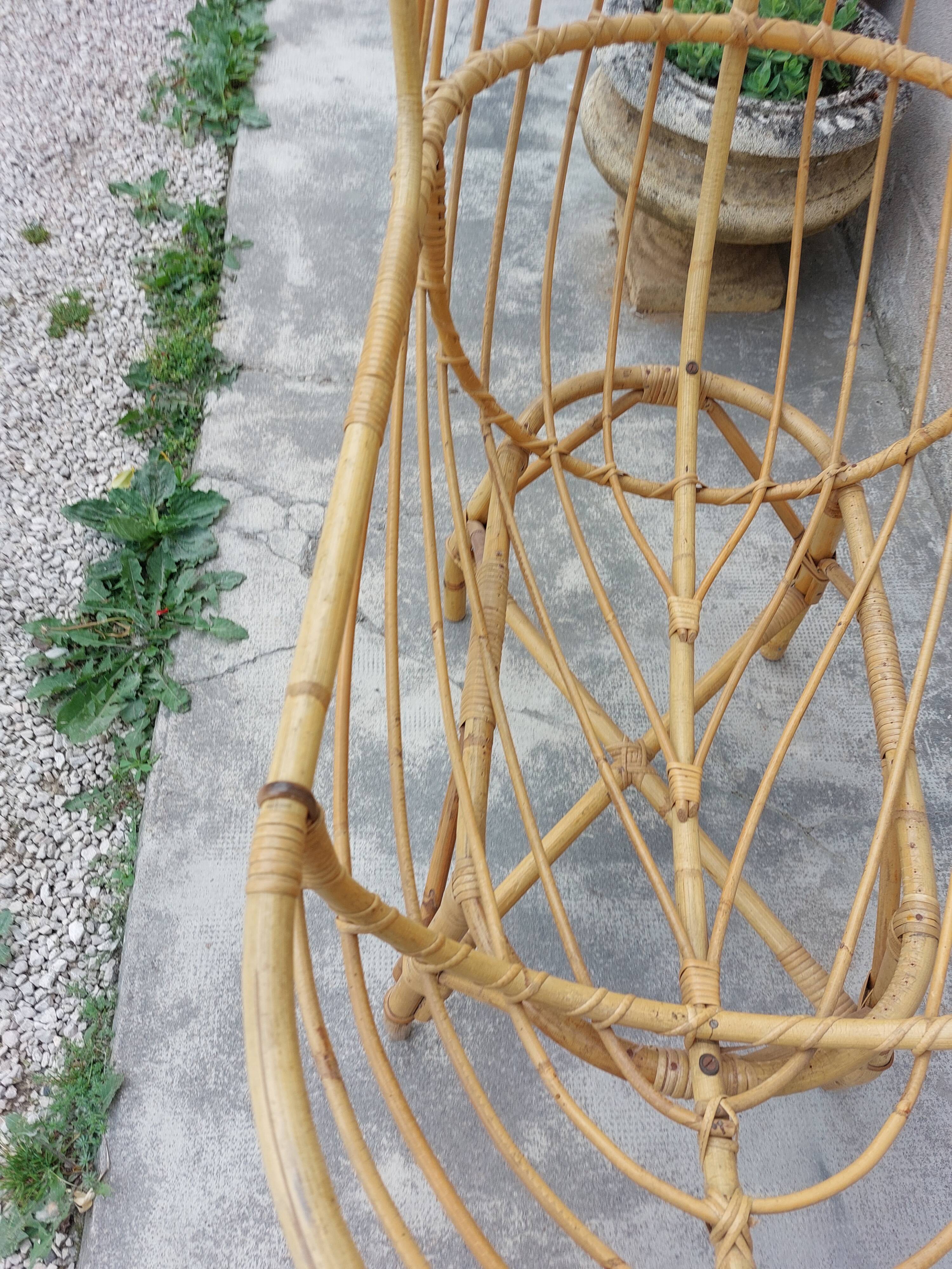 Vintage rattan cradle 1950