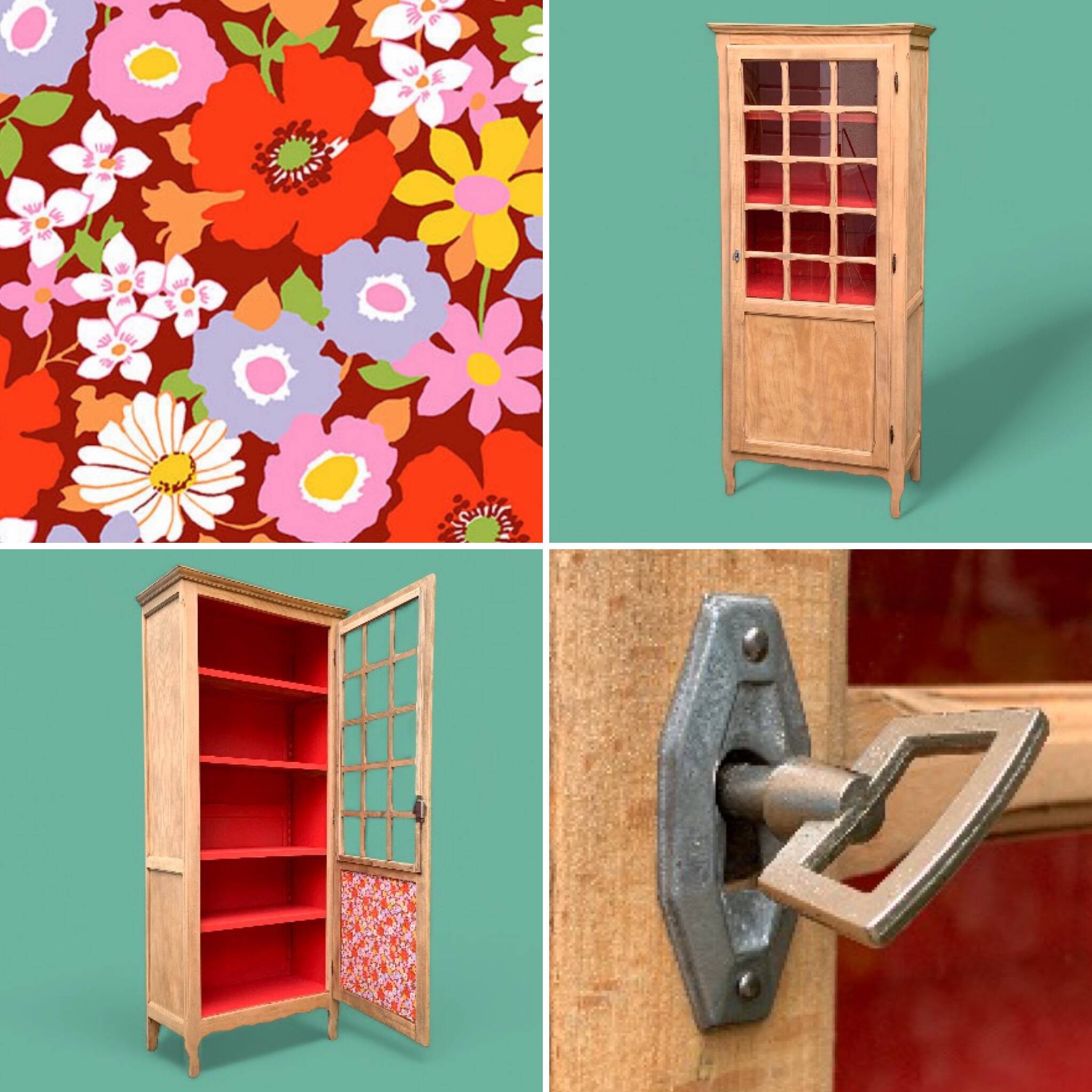 Armoire bonnetière parisienne vintage bois brut
