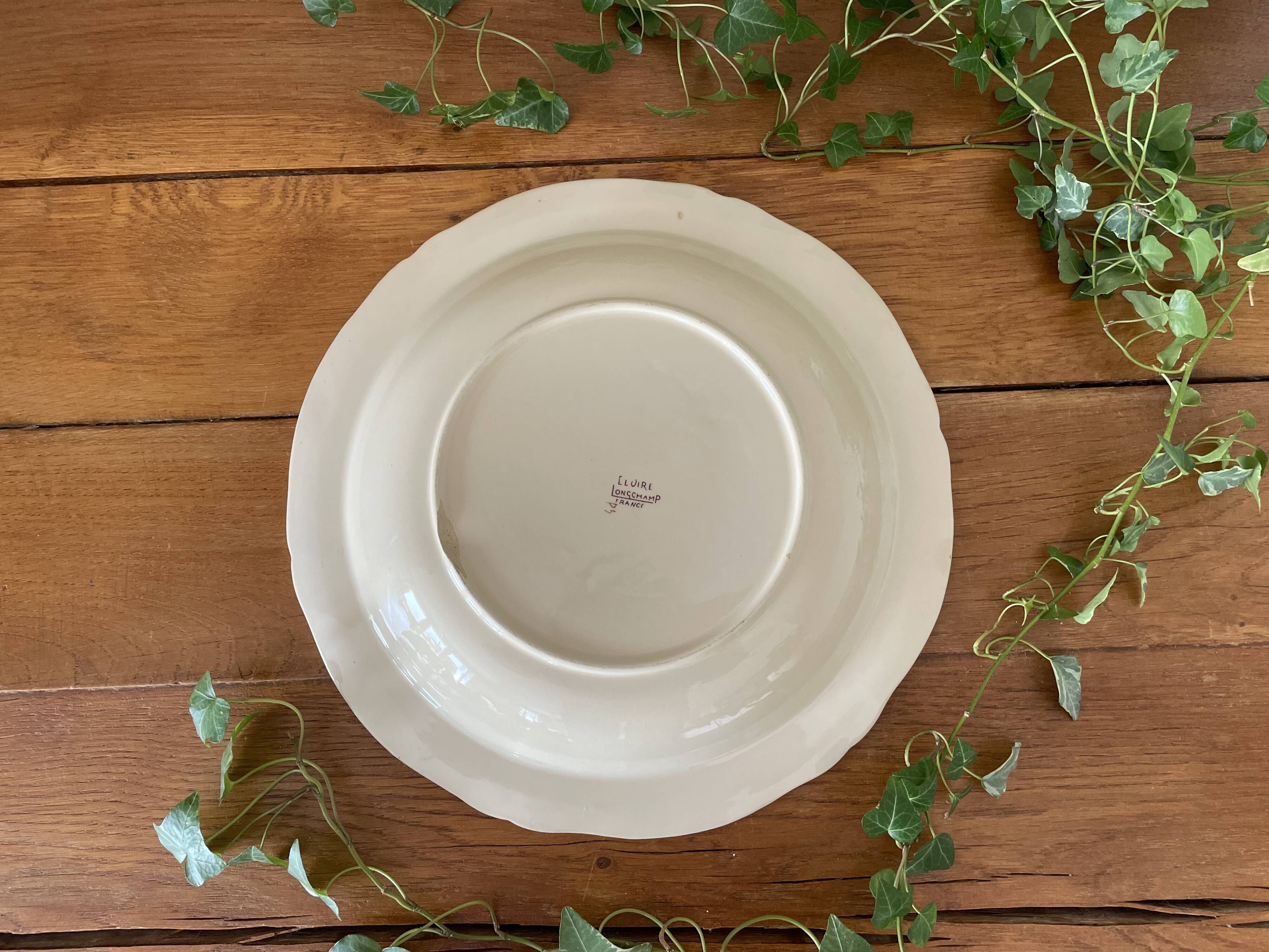 Antique Longchamp earthenware salad bowl