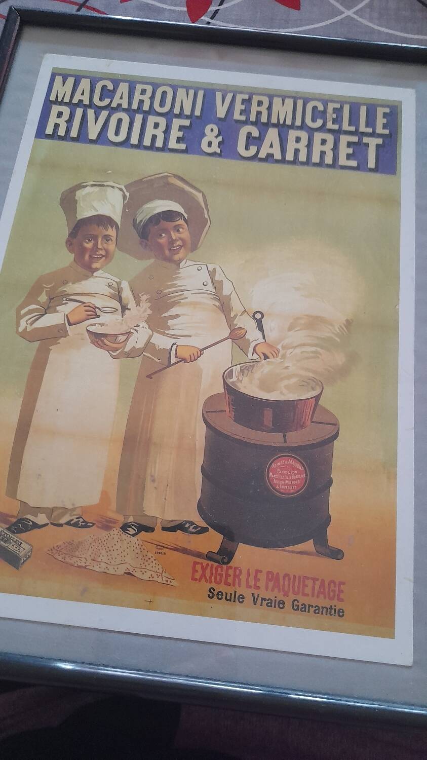 Vintage Rivoire and Carret advertising frame