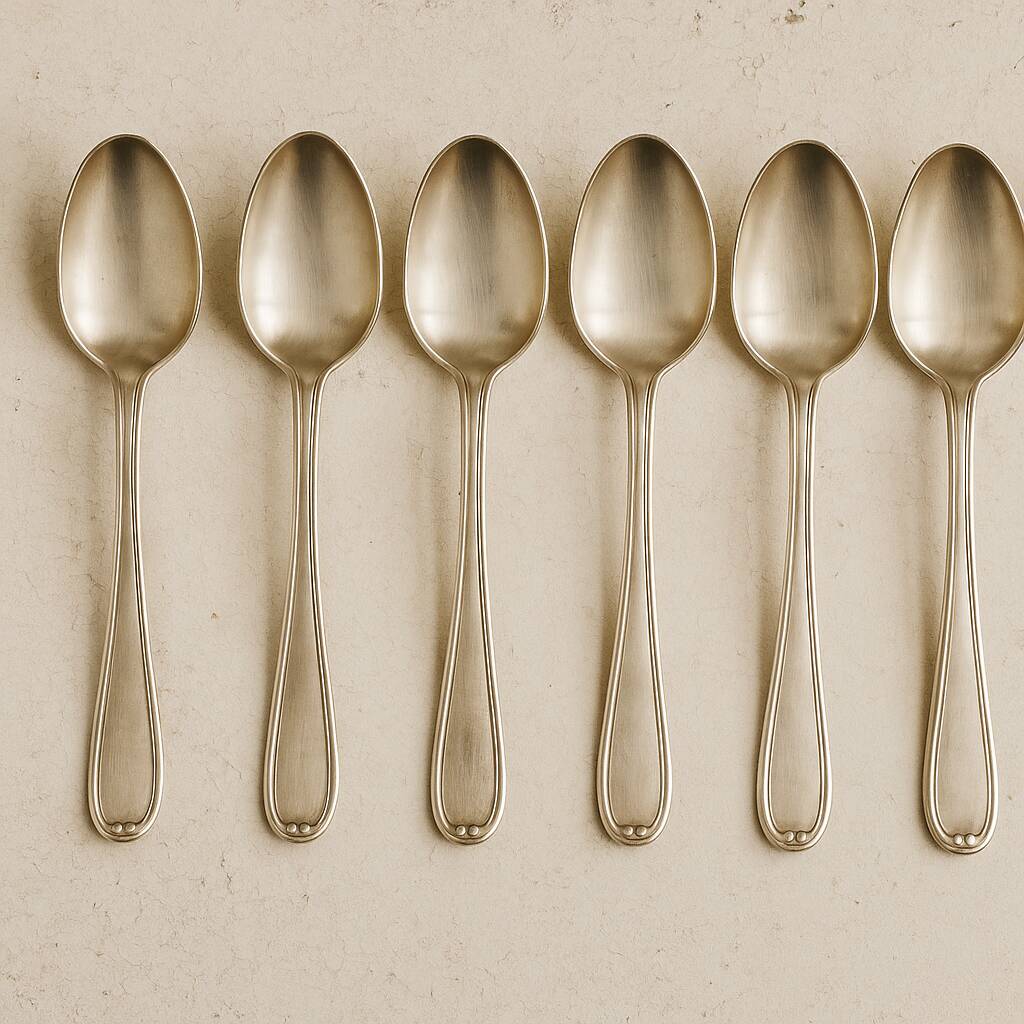 6 silver-plated metal teaspoons PIX 18 microns – France – mid-20th century
