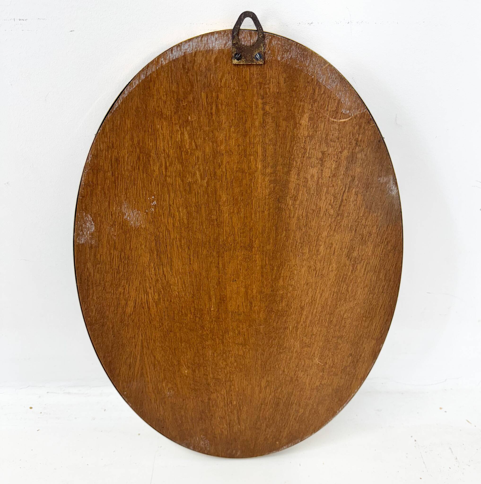 Miroir mural vintage en laiton à facettes, France