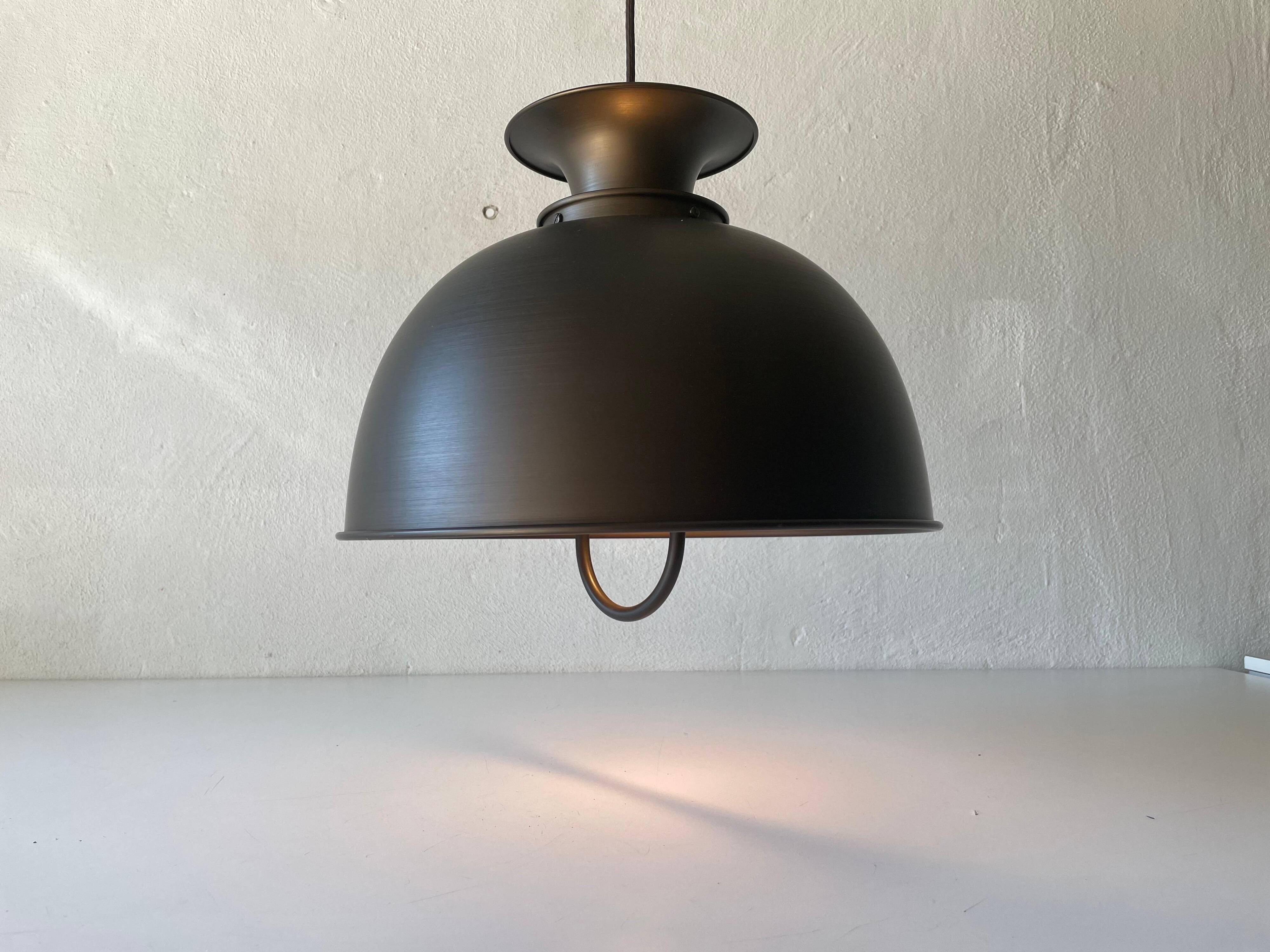 Brushed metal pendant lamp with a bronze appearance, 1970s, Germany