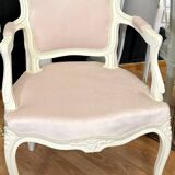 Louis XV armchair in pink velvet