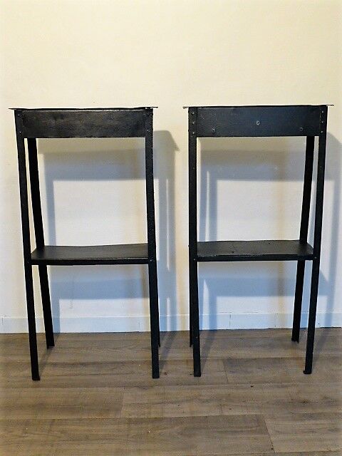 Pair of vintage metal consoles 1950