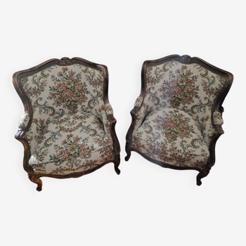 2 Louis XVl shepherdess armchairs