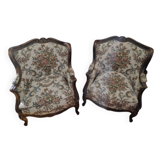 2 fauteuils Louis XVl bergère