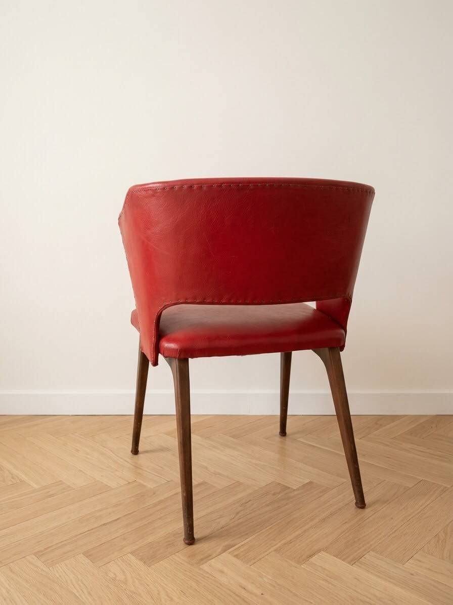 Fauteuil vintage années 50 rouge