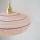 Clichy pink glass pendant with a rim
