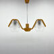 Mid-century Wood & Glass Chandelier by Dřevo Humpolec, 1960's