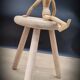 Light wood tripod stool ter