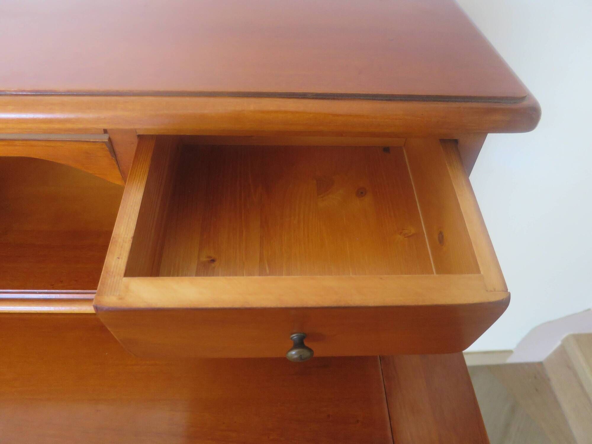 Vintage commode secretary dressing table sliding top 7 drawers cherry wood