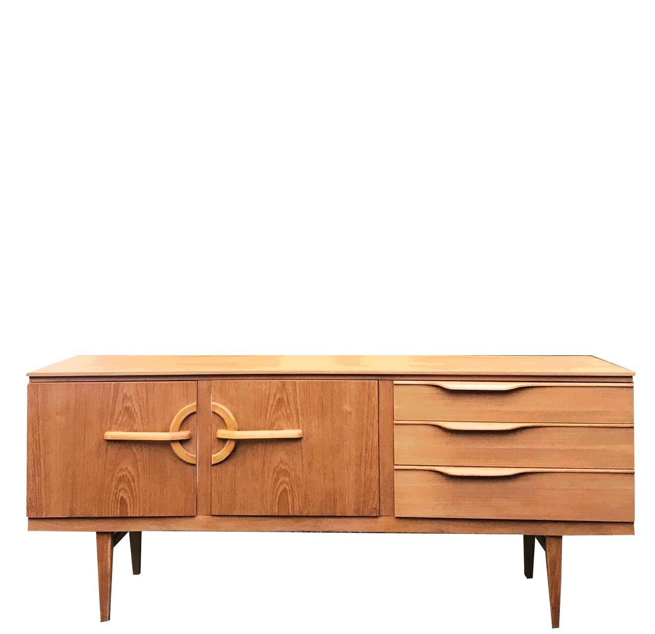 Light teak enfilade, 1960s-70s.