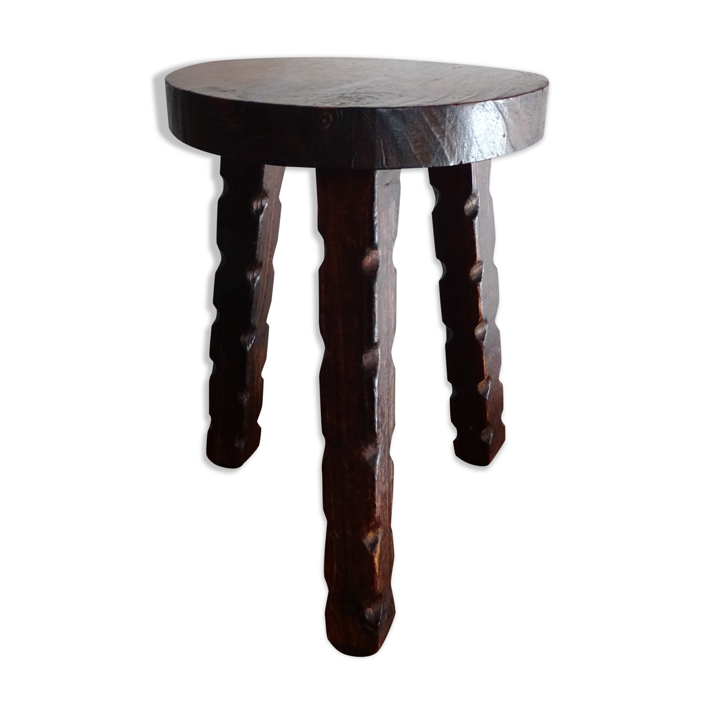 Stool feet tripod brutalist wood