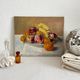 Old oil painting on canvas still life fruits 1930s