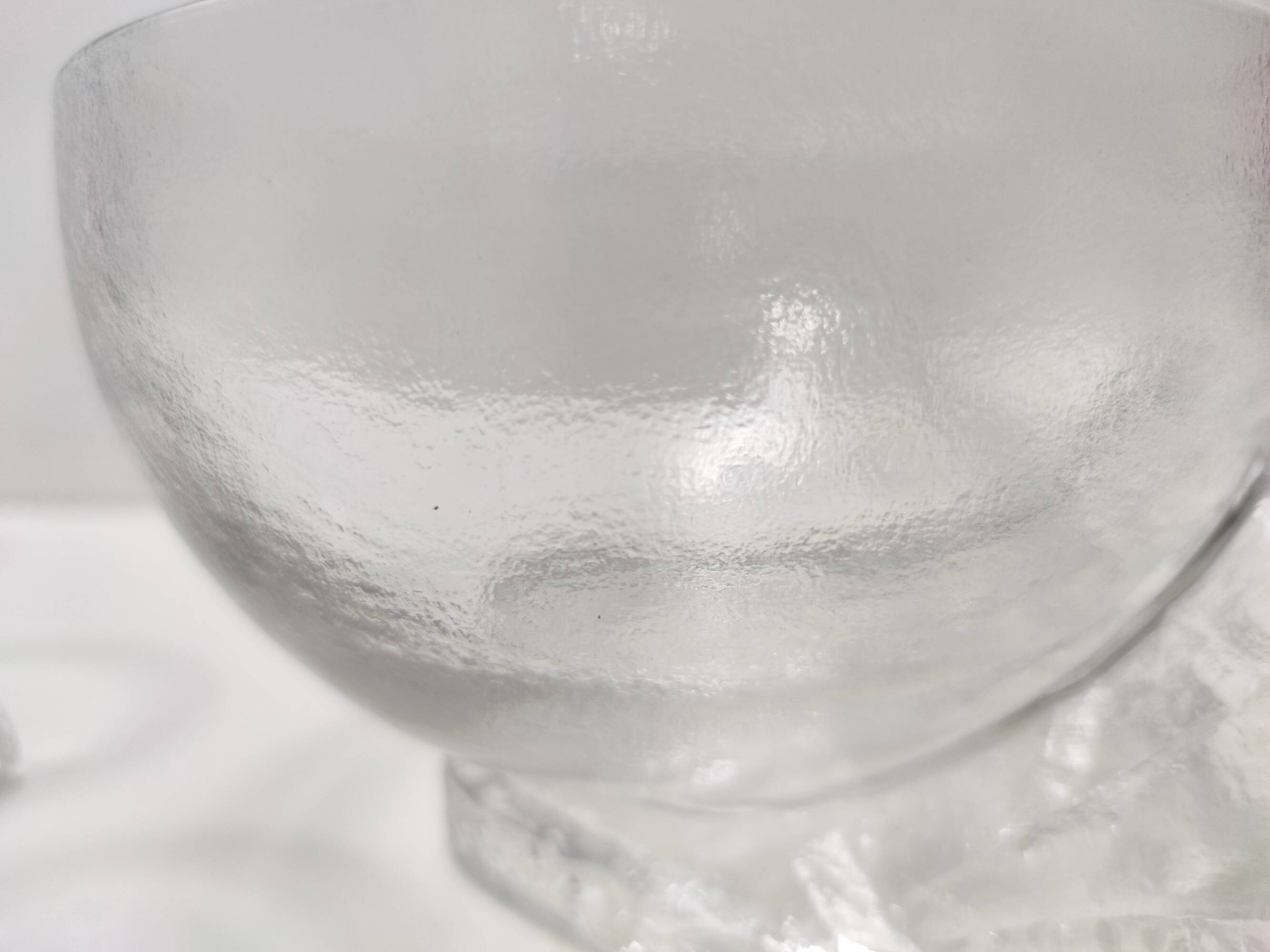 Set of Seven Crystal Serving Bowls by Taddei Sestini for Kristall Krisla