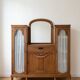 Art Deco sideboard in solid wood with central mirror.