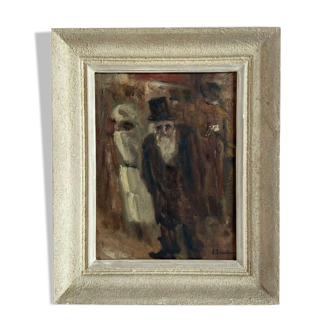 Oil on canvas r elsa peerenboom street scene 1900