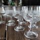 Set of 11 old wine glasses shaped chiseled crystal balloons