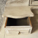 Former white grey patina hairdresser mirror table 2 Shabby chic drawer