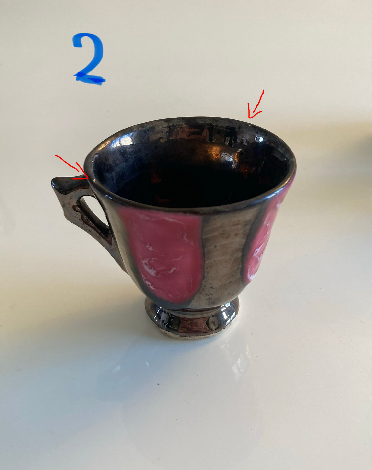 Service à Café /Thé en grès flammé / effets irisés - Atelier Vallauris