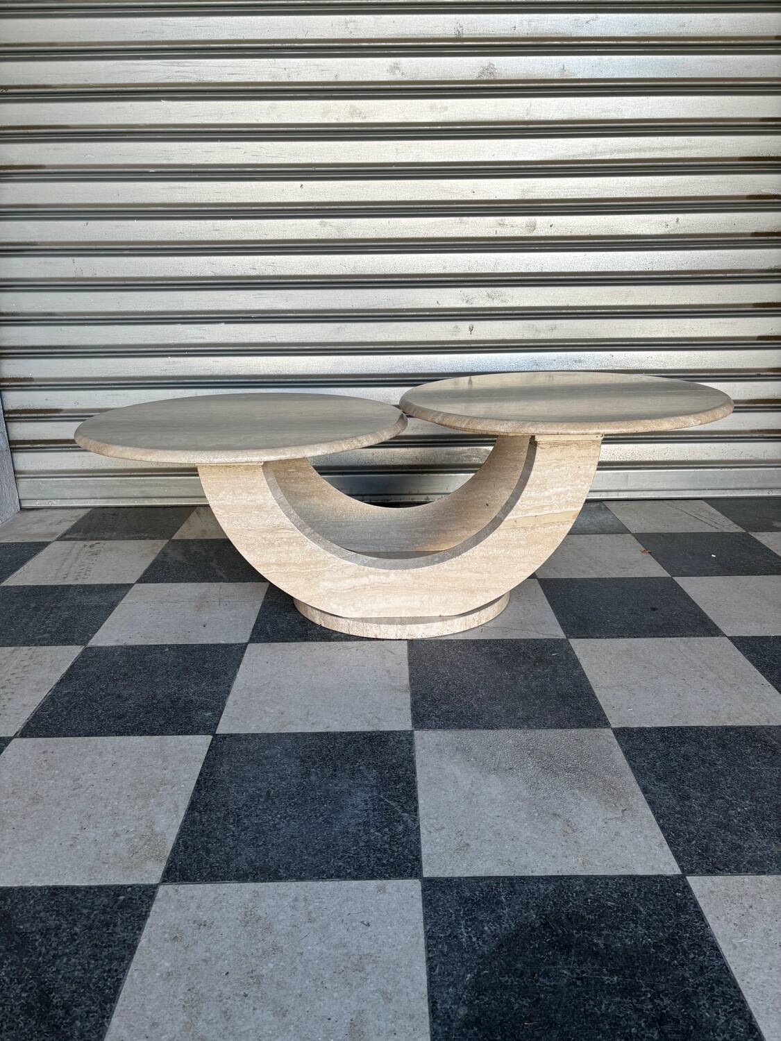 Italian travertine coffee table