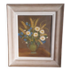 Tableau ancien à l'huile représentant un bouquet de fleurs