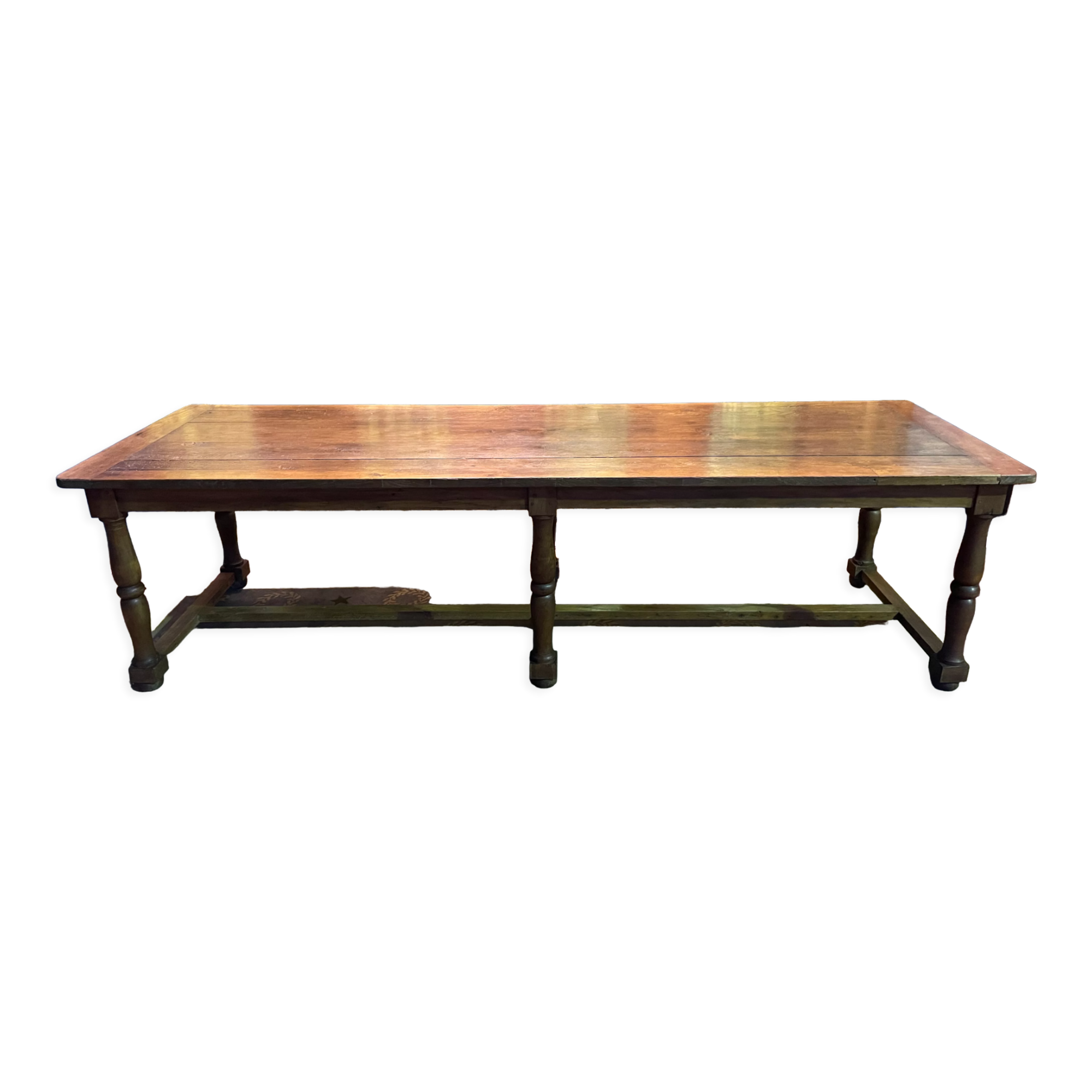 Louis XIII style oak farmhouse table