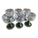 Set of 6 Alsatian wine glasses in chiseled crystal with green turned foot
