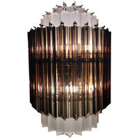 Sanblasted and fume’ “triedro” murano glass wall sconce