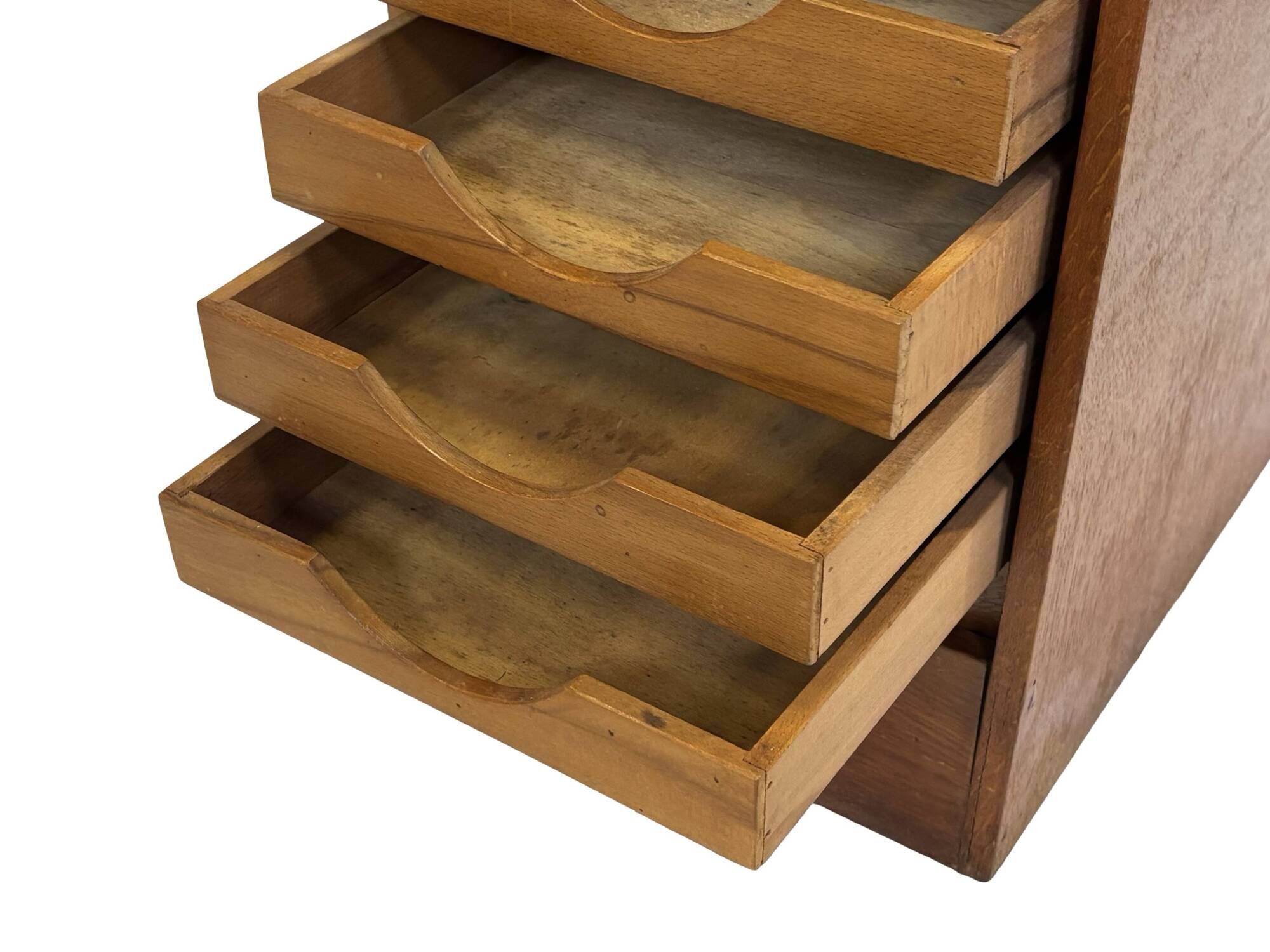 Art Deco desk, minimalist design in oak, unique 40s design, Netherlands.
