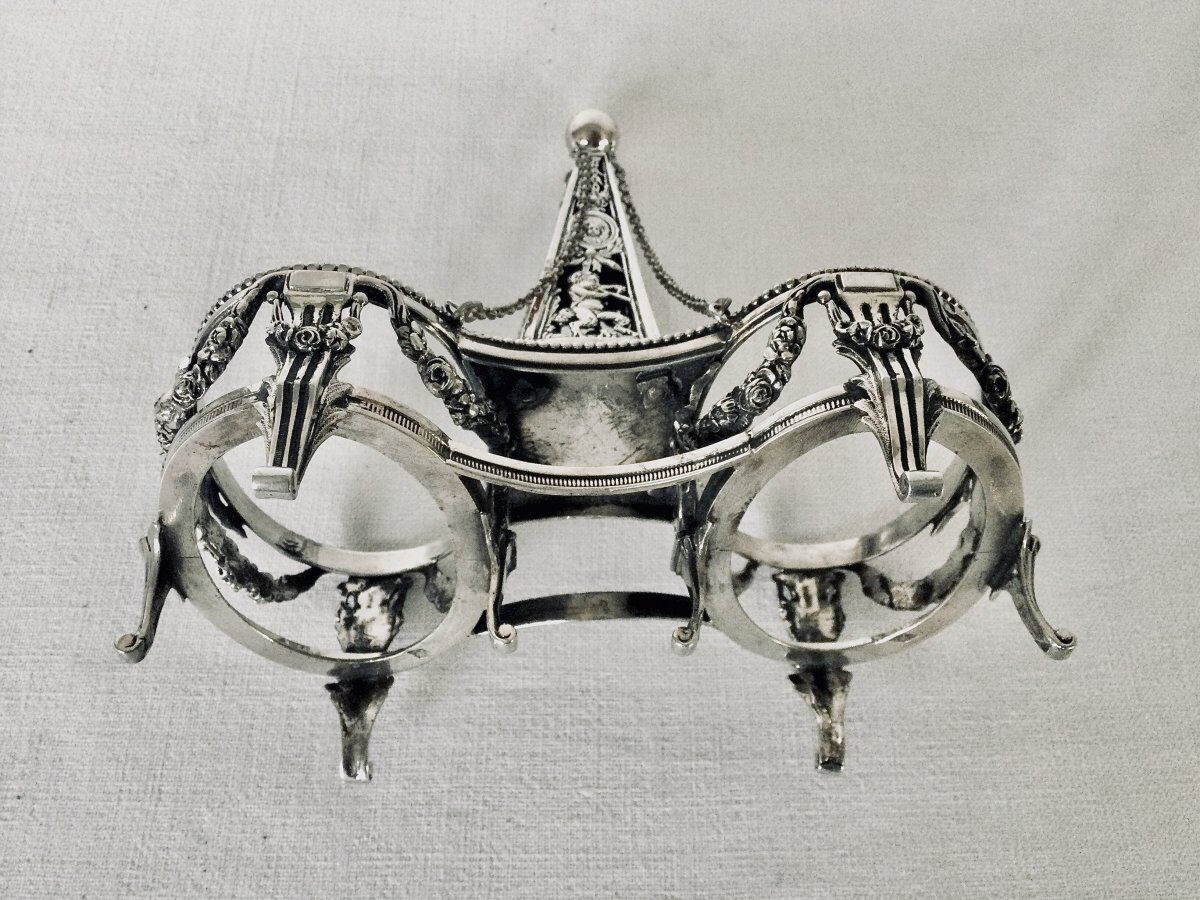 Pair of solid silver salt pans