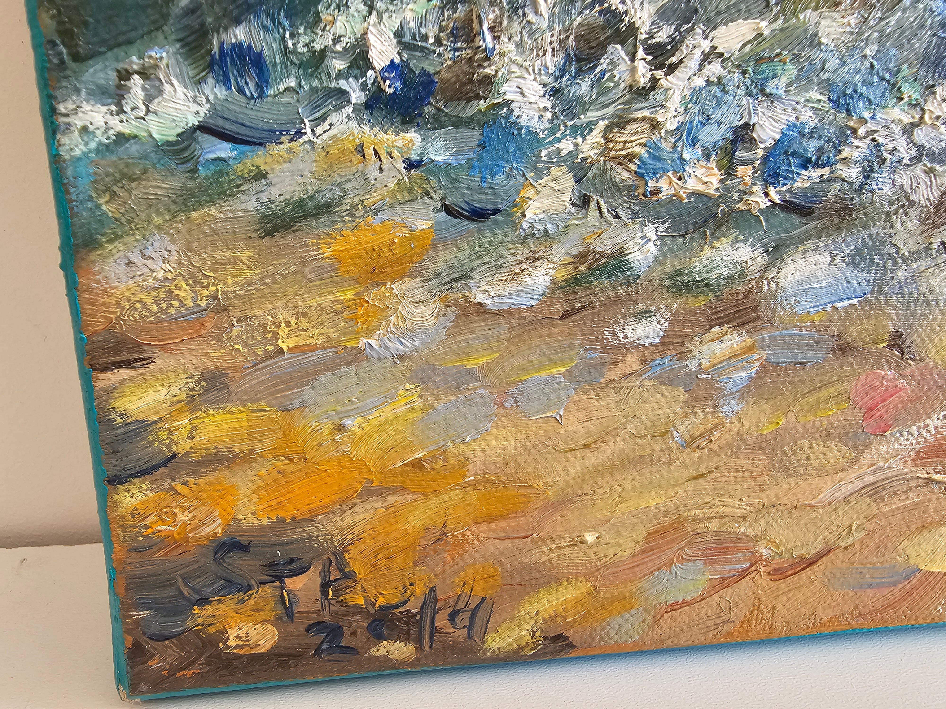 Oil painting on canvas - Seascape Cap Ferrat signed STAS Stanislav Dy