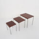 Rosewood and metal nesting tables, The Netherlands 1960's