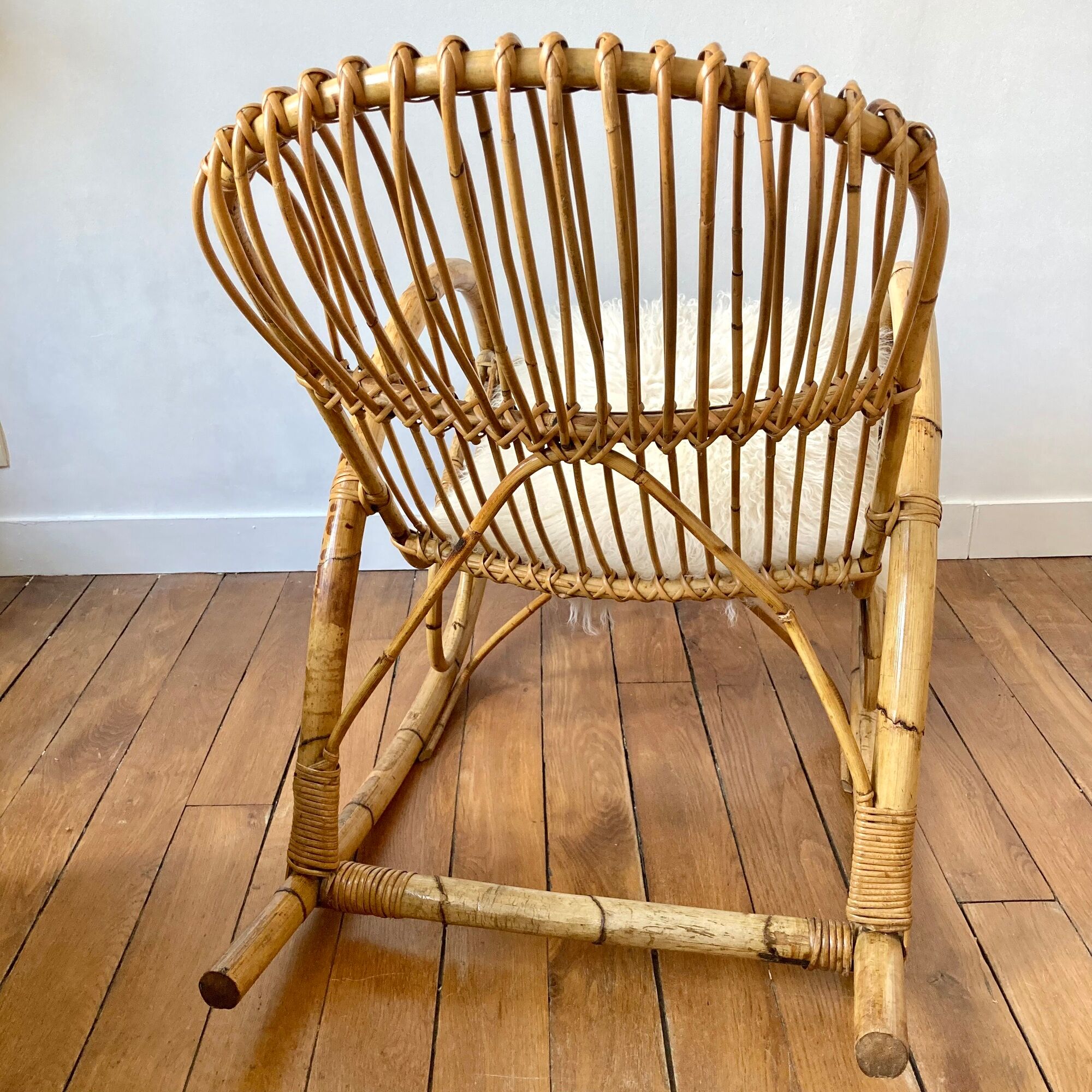 Rocking chair rattan Rohe Noordwolde 60s or rocking chair