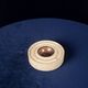 Italian Round Travertine and Copper-Toned Metal Ashtray, 1970