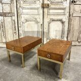 Pair of bedside tables forming end tables by Guy Lefèvre for Maison Jansen circa 1970