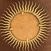 Sun mirror in gold metal 1950  21cm