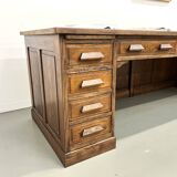 Very large old oak trading counter, XXL format