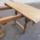 Henri II dining table stripped in solid oak from the 19th century.