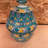 Ancienne Jarre A Beurre Jobbana Maroc Faïence Polychrome XIXÈME Vintage #B083