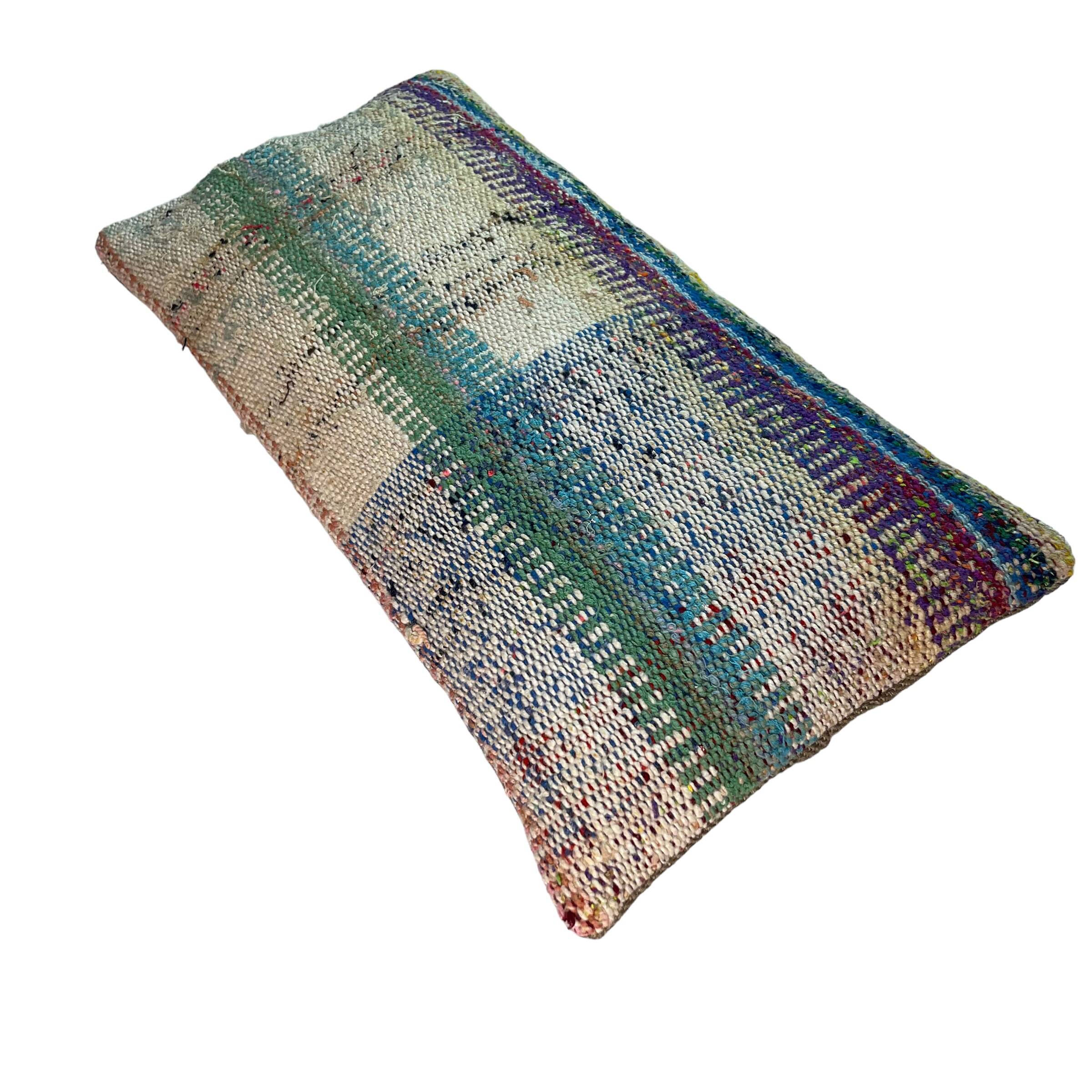 Vintage turkish kilim cushion cover , 30 x 60 cm