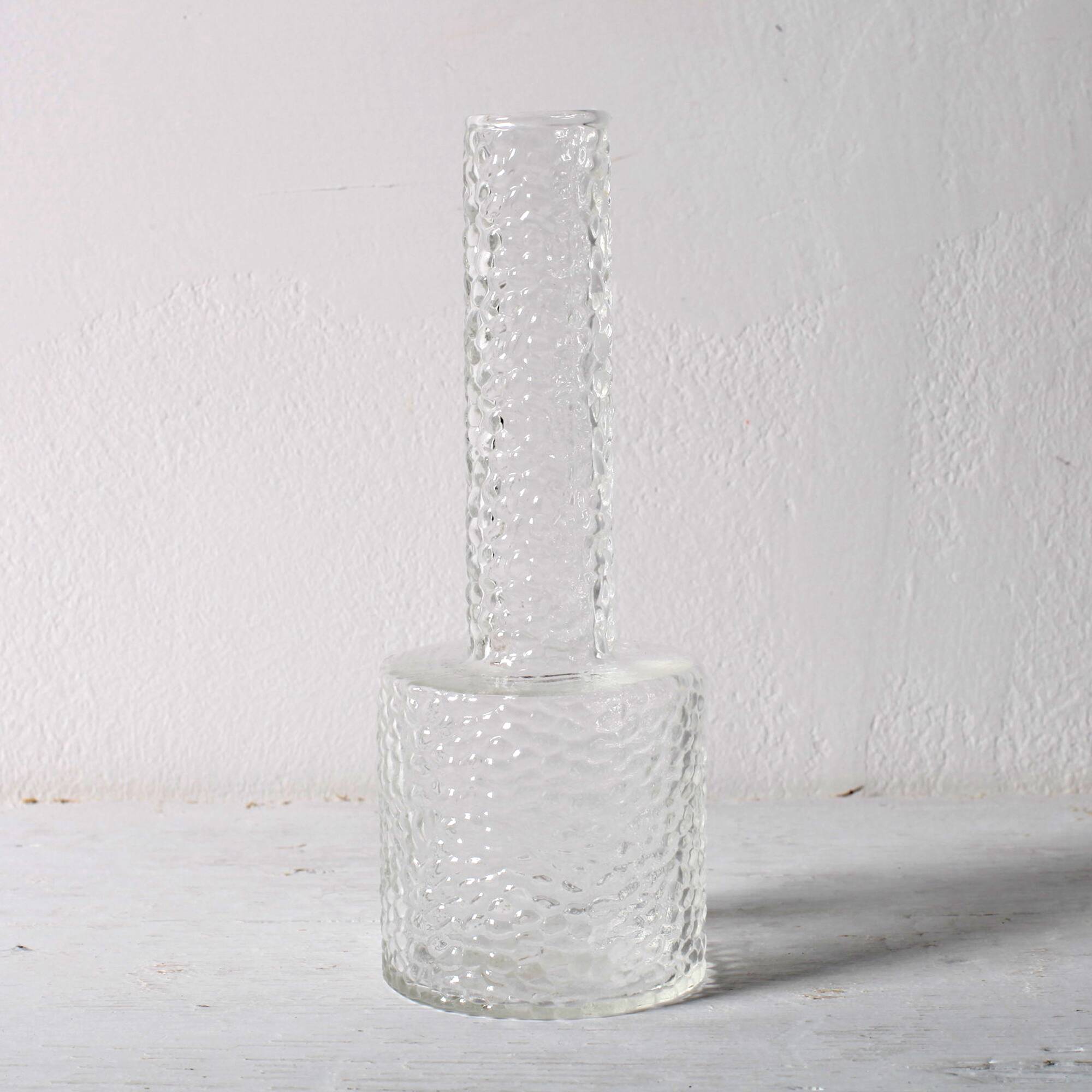 Small Vintage Clear Glass Vase / Single Flower Stylish Vase / Sweden / 2000