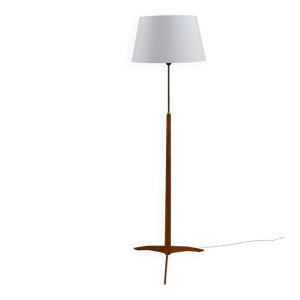 Lampadaire en chêne - laiton